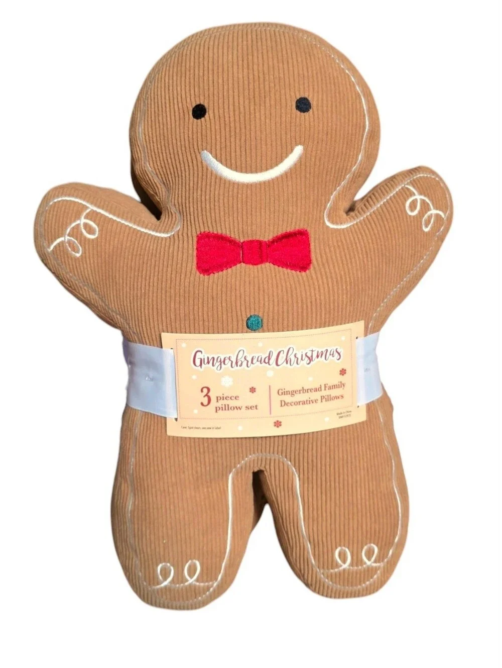 Gingerbread Family Decorative Pillows - 3 Piece Set